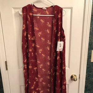 LuLaRoe Maroon Floral Joy, Small